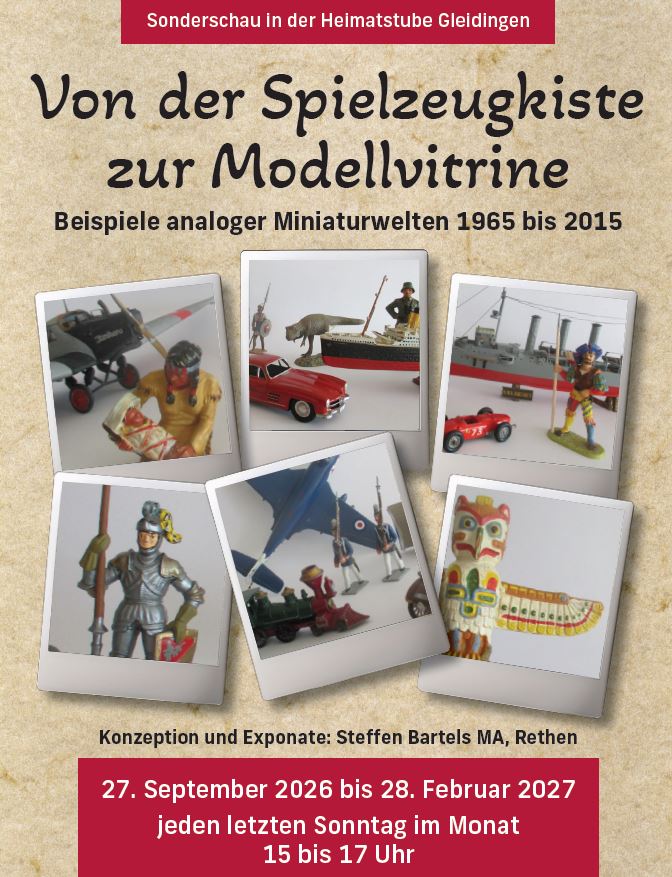 Plakat zur Sonderaustellung:
„Von der Spielzeugkiste zur Modelvitrine"